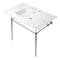 Fauceture KVPB37227W8PN 37-Inch Console Sink with Brass Legs (8-Inch, 3 Hole), White/Polished Nickel KVPB37227W8PN - alternate 1